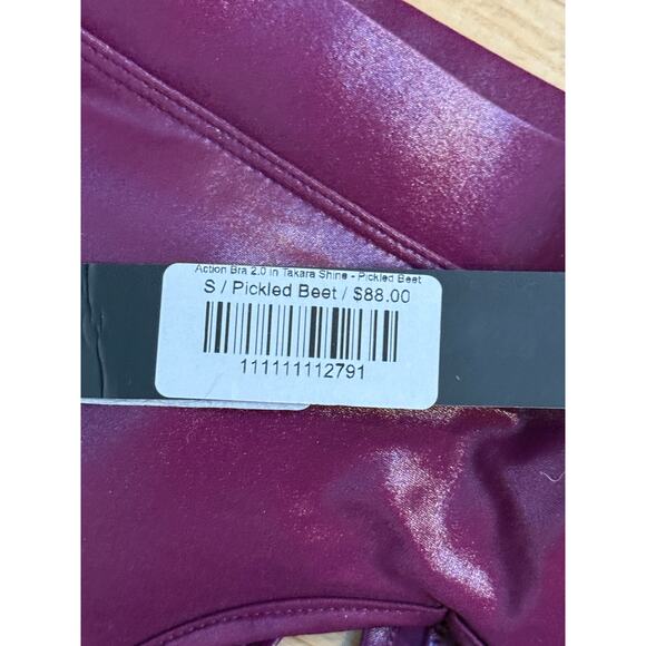 (S) NWT $88 CARBON38 Action Bra 2.0 in Takara Shine Pickled Beet Purple - Picture 7 of 9